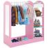 Детска дървена стойка за дрехи с огледало Ginger Home С рафтове и закачалки Розова