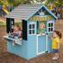 Детска Дървена Къщичка за Игра на Открито GINGER HOME с Кухненски Плот и Аксесоари – За Двор и Градина