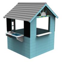 Детска Дървена Къщичка за Игра на Открито GINGER HOME с Кухненски Плот и Аксесоари – За Двор и Градина