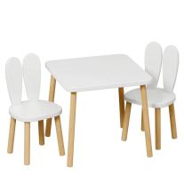 Детска дървена маса за рисуване и игра със столчета Ginger Home Bunny