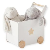Дървена кутия за съхранение на играчки с колелца за бутане Ginger Home