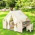 Детска дървена къща за игра с тента 6в1 Ginger Home