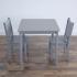 Детска дървена маса за рисуване и игра със столчета Ginger Home Grey