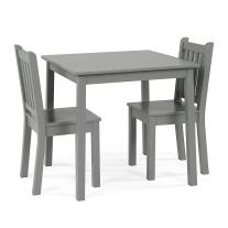Детска дървена маса за рисуване и игра със столчета Ginger Home Grey