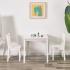 Детска дървена маса за хранене и игра със столчета Ginger Home White