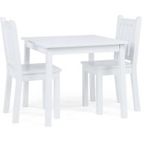 Детска дървена маса за хранене и игра със столчета Ginger Home White