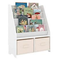 Детски Дървен Органайзер 2 в 1, Етажерка Ginger Home за Книжки и Кутии за Съхранение на Играчки