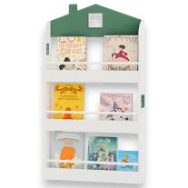 Детска Етажерка за Книги и Играчки GINGER HOME Къщичка, 3 Рафта, Дърво, 60x12x106 см