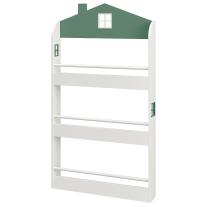 Детска Етажерка за Книги и Играчки GINGER HOME Къщичка, 3 Рафта, Дърво, 60x12x106 см