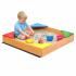 Детски дървен пясъчник GINGER HOME с 4 седалки 90x90