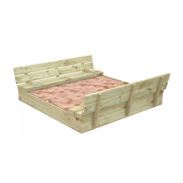 Дървен детски пясъчник с пейки и сгъваем капак Ginger Home