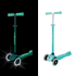 Детска тротинетка Globber със светещи колела PRIMO PLUS GLOW LIGHTS, ментов цвят