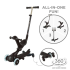 Детска тротинетка 5в1 Globber Go Up Deluxe Lights 360° Черна