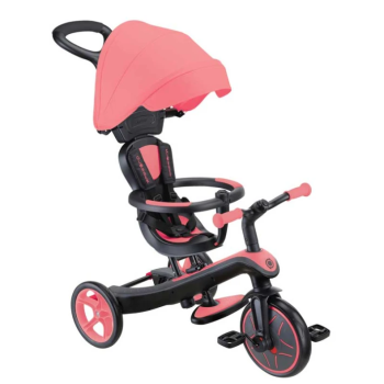 Детска триколка с родителски контрол и сенник 4в1 Globber Explorer Trike Розова