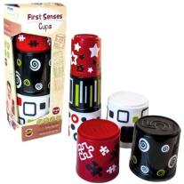 Игрален комплект Miniland - Първи възприятия, Кула от 6 кофички