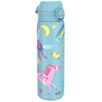 Бутилка за вода Ion8 Print, метална, 600ml, ЕДНОРОЗИ СИН