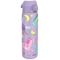 Бутилка за вода Ion8 Print, метална, 600ml, ЕДНОРОЗИ ЛИЛАВА