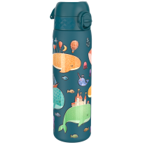 Бутилка за вода Ion8 Print, метална, 600ml, Whales