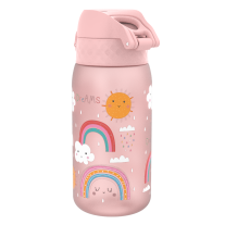 Бутилка за вода Ion8 Print, рециклирана пластмаса, 350ml,Rainbows