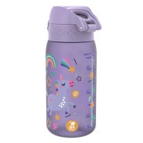 Бутилка за вода Ion8 Print, рециклирана пластмаса, 350ml, ЕДНОРОЗИ ЛИЛАВИ