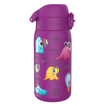 Бутилка за вода Ion8 Print, метална, 400ml, Aliens