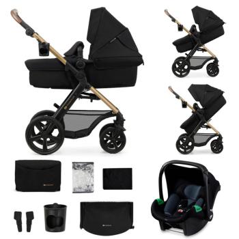 Бебешка количка 3в1 KinderKraft MOOV 2 PURE BLACK