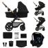 Бебешка количка 3в1 KinderKraft MOOV 2 PURE BLACK