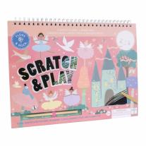 Книжка за рисуване с дървена писалка Floss & Rock, SCRATCH AND PLAY, Балерини