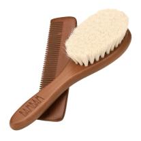 Комплект дървени четка и гребенче BamBam, Dark