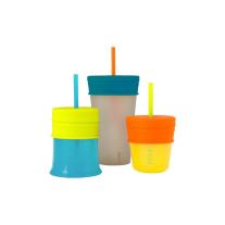 Комплект детска чаша и 3 универсални силиконови капачета Boon, Snug