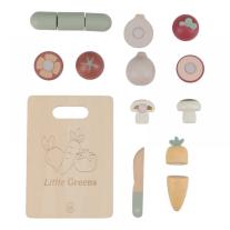 Комплект дървени зеленчуци с дъска и нож Little Dutch