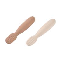 Комплект от 2бр. силиконови лъжици за бебешко захранване Beaba, Praline/Clay