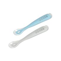 Комплект от 2бр. силиконови лъжици за бебешко хранене в кутия Beaba, Windy/Blue