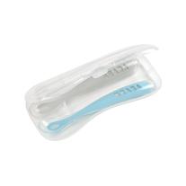 Комплект от 2бр. силиконови лъжици за бебешко хранене в кутия Beaba, Windy/Blue