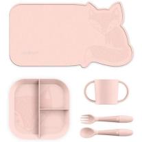Комплект за хранене Miniland - 5 части, розов