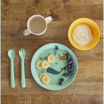 Комплект за хранене от 5 части Miniland - Ocean, Кит