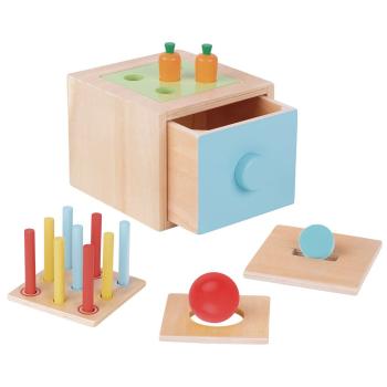 Комплект за обучение Монтесори 4 в 1, в дървена кутия Tooky Toy