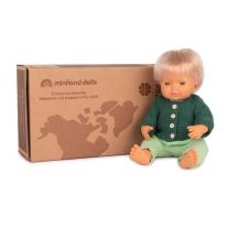 Miniland Кукла момче 38см със зелена жилетка