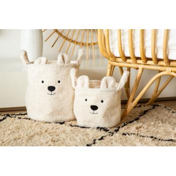 Кош за съхранение 25x20x20 см CHILDHOME TEDDY бял