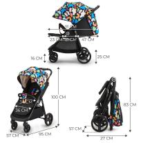 Лятна количка KinderKraft - Grande plus, Happy Shapes