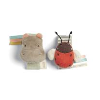 Комплект 2 броя играчки гривни дрънкалки Mamas & Papas Babyplay Hippo and Ladybird