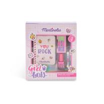 Козметичен комплект с бележник, Martinelia, Super Girl, 4 части