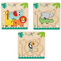 Многослоен пъзел Tooky Toy, Животни