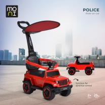 Кола за бутане с дръжка Moni POLICE 219 Червена