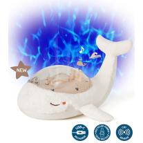 Нощна лампа-проектор с мелодии и подводни прожекции Cloud B - Tranquil Whale, White