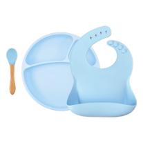 MinikOiOi BLW Set II бебешки силиконов комплект за хранене - Mineral Blue