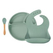 MinikOiOi BLW Set II бебешки силиконов комплект за хранене - River Green