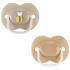 Ортодонтични залъгалки Tommee Tippee ANY TIME 18-36м, кафяво и бежово с декор Пчела, в кутия за стерилизиране