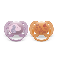 Ортодонтични залъгалки Philips AVENT Ultra Soft 6-18м, с декорация Куче и Цвете