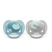 Ортодонтични залъгалки Philips AVENT Ultra Soft 6-18м сини с декорация Пиле и Перо